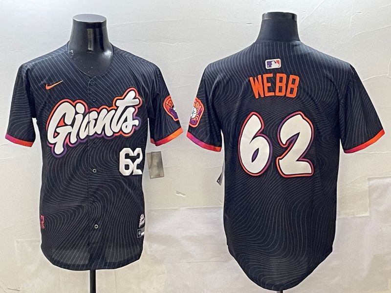 Men San Francisco Giants #62 Webb Black Joint Name Nike 2025 MLB Jersey style 4